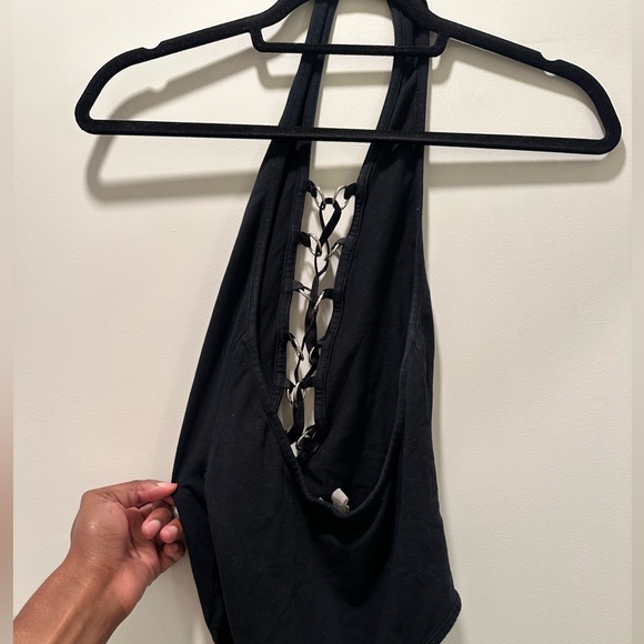 Asks Black Lace-Up Bodysuit - Picture 3 of 5